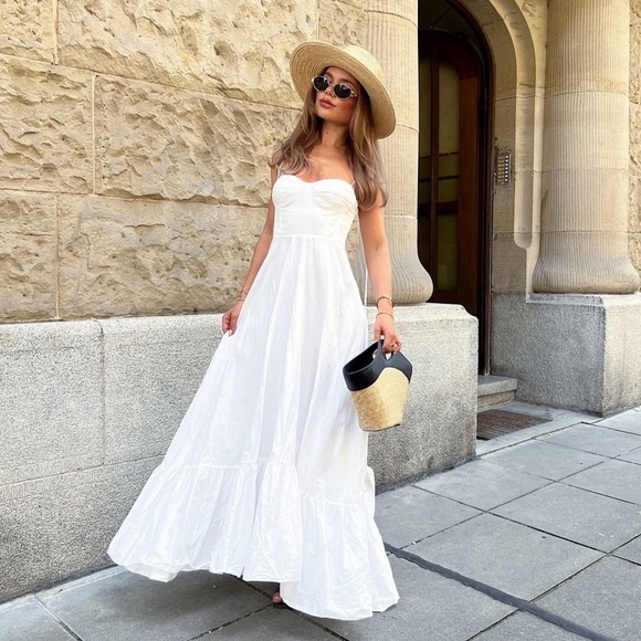 Bloggers Fav🔥| NWT ZARA Gorgeous ZW Collection Ruffled Poplin Dress - Picture 4 of 17